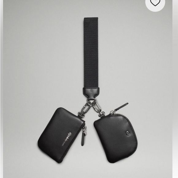 NWT- Lululemon Cactus Dual Pouch- Black & Silver- Leather/Cactus 🌵 Material - Picture 1 of 13